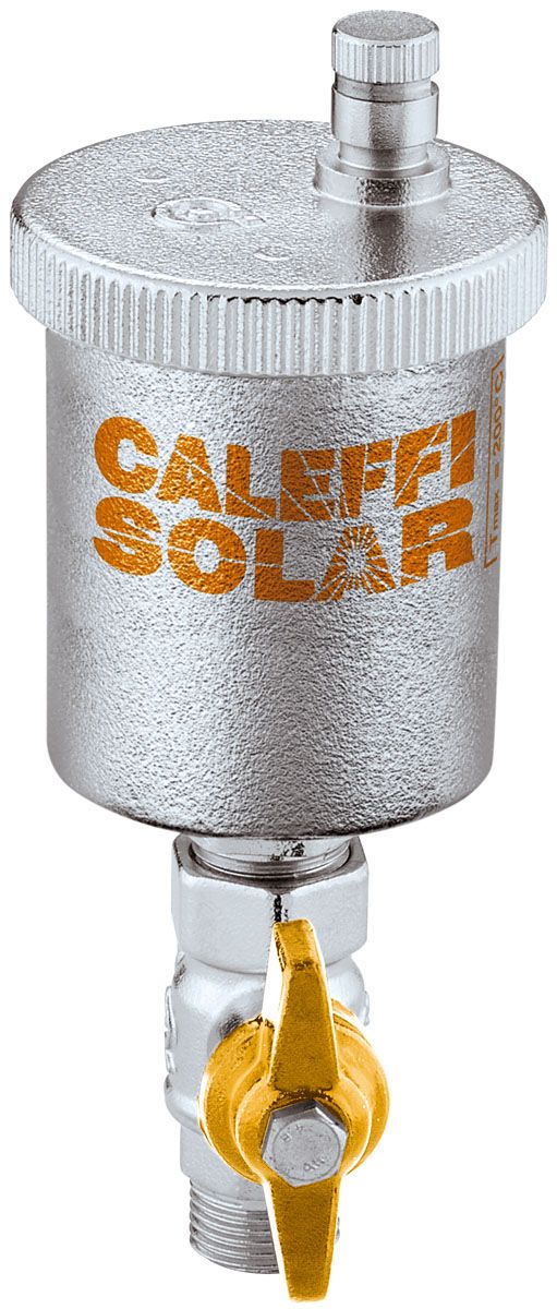 Caleffi Solar-Schnellentlüfter 3/8" AG mit Absperrkugelhahn, verchromt, automatisch max. Abblasedruck 5 bar